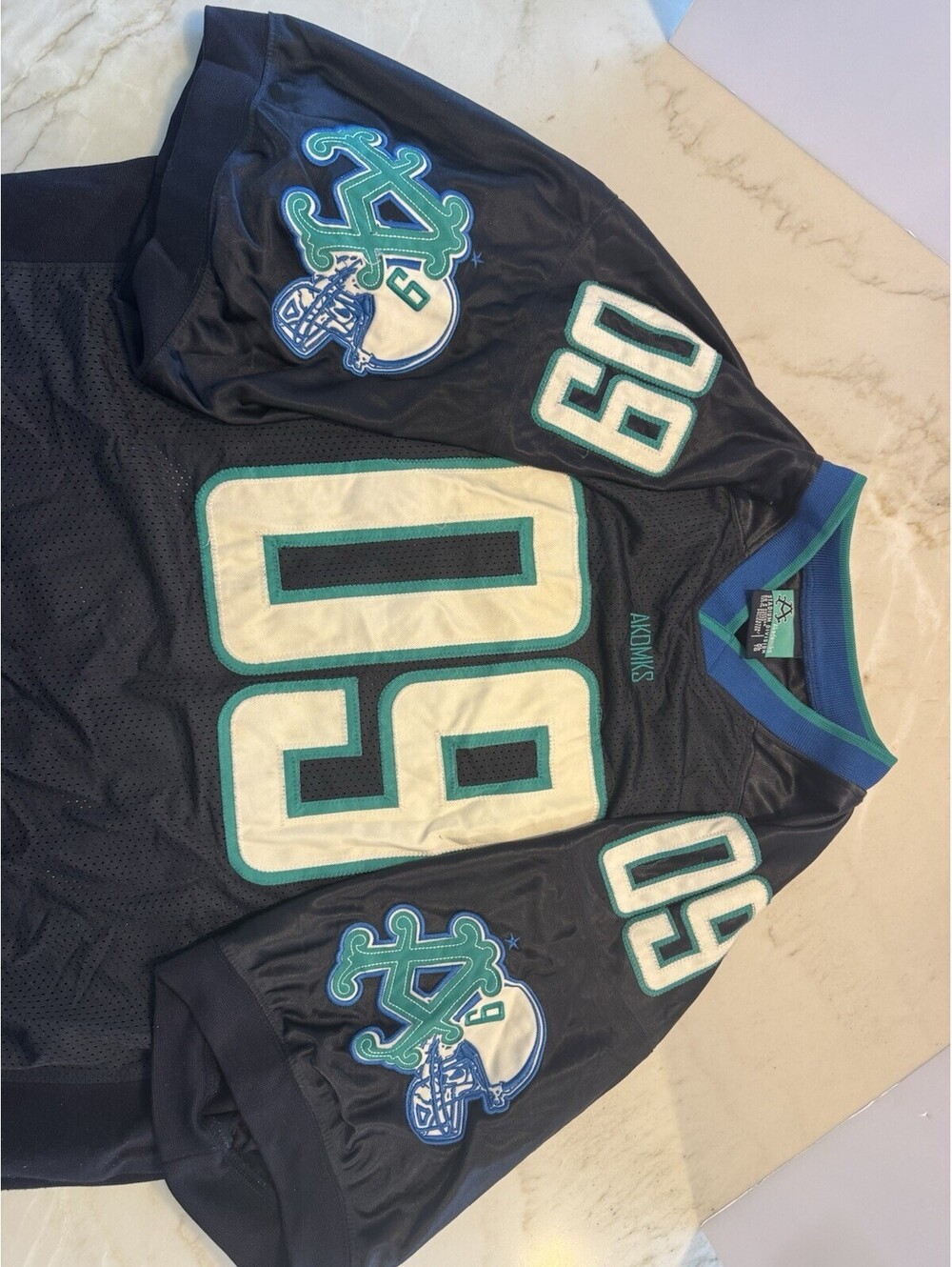 Akademiks Jersey XL Y2K Football Mesh 09 Blue NYC Streetwear
